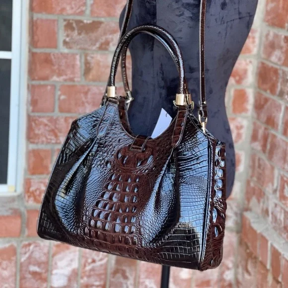 Brahmin Melbourne Celia cocoa satchel bag